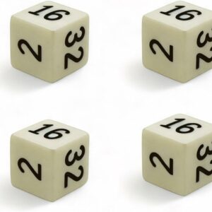 Backgammon Verdopplungswürfel (64), 4er-Set, Hochwertige Dopplerwürfel für Backgammon